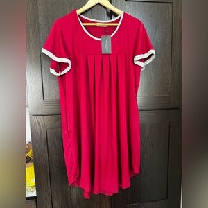 Red Dress with White Trim